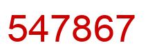 Number 547867 red image