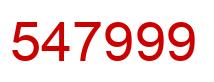 Number 547999 red image