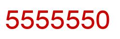 Número 5555550 imagen rojo