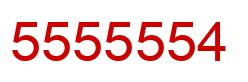 Number 5555554 red image