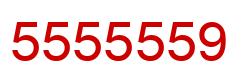 Número 5555559 imagen rojo
