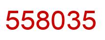 Number 558035 red image