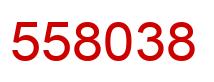 Number 558038 red image
