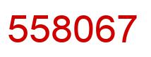 Number 558067 red image