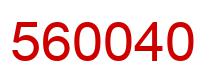 Number 560040 red image
