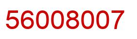Number 56008007 red image