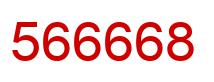 Number 566668 red image