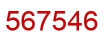 Number 567546 red image