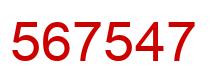 Number 567547 red image