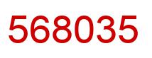 Number 568035 red image