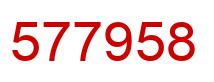 Number 577958 red image