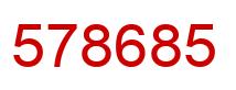 Número 578685 imagen rojo