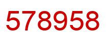 Number 578958 red image