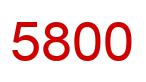 Number 5800 red image