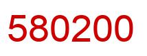 Number 580200 red image