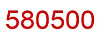 Number 580500 red image