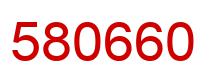 Number 580660 red image