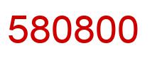 Number 580800 red image