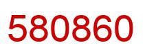 Number 580860 red image