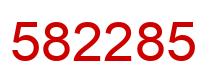 Number 582285 red image