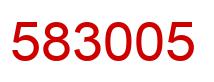 Number 583005 red image