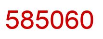 Number 585060 red image