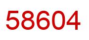 Number 58604 red image