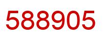 Number 588905 red image