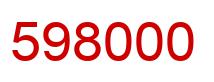 Number 598000 red image
