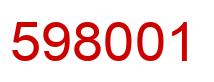 Number 598001 red image