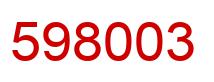 Number 598003 red image
