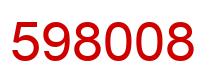 Number 598008 red image