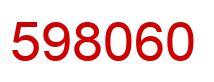 Number 598060 red image
