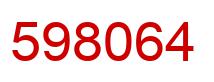 Number 598064 red image