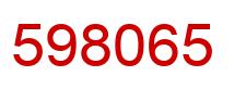Number 598065 red image