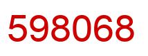 Number 598068 red image