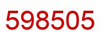 Number 598505 red image