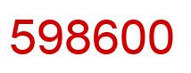 Number 598600 red image