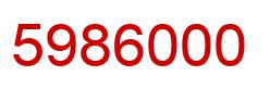 Number 5986000 red image