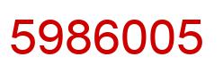 Number 5986005 red image