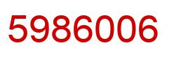 Number 5986006 red image