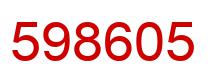 Number 598605 red image