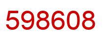 Number 598608 red image