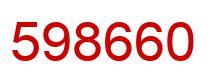 Number 598660 red image