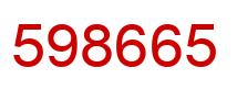 Number 598665 red image