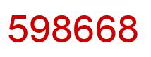 Number 598668 red image