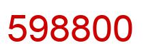 Number 598800 red image