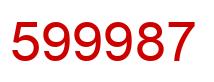 Number 599987 red image