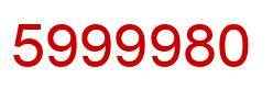Number 5999980 red image