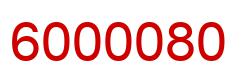 Number 6000080 red image